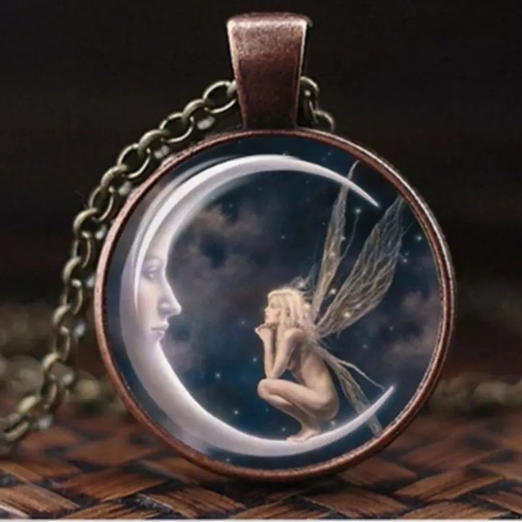 Fairy Moon Pendant Necklace - Picture 2 of 2